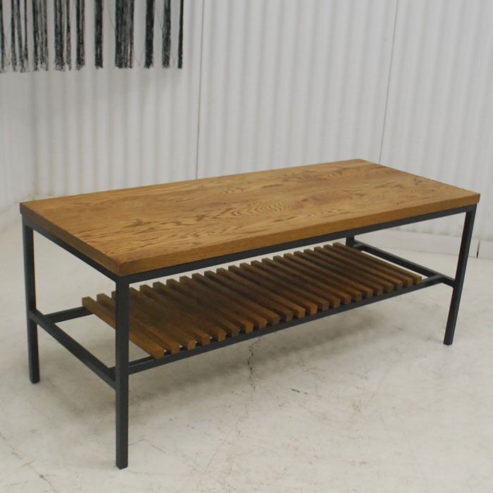 アウトレット 現品限り 一部 大 北欧調ヴィンテージモダン 110 コーヒーテーブル オーク無垢材 オイル塗装 240828-ボーダー110 LT