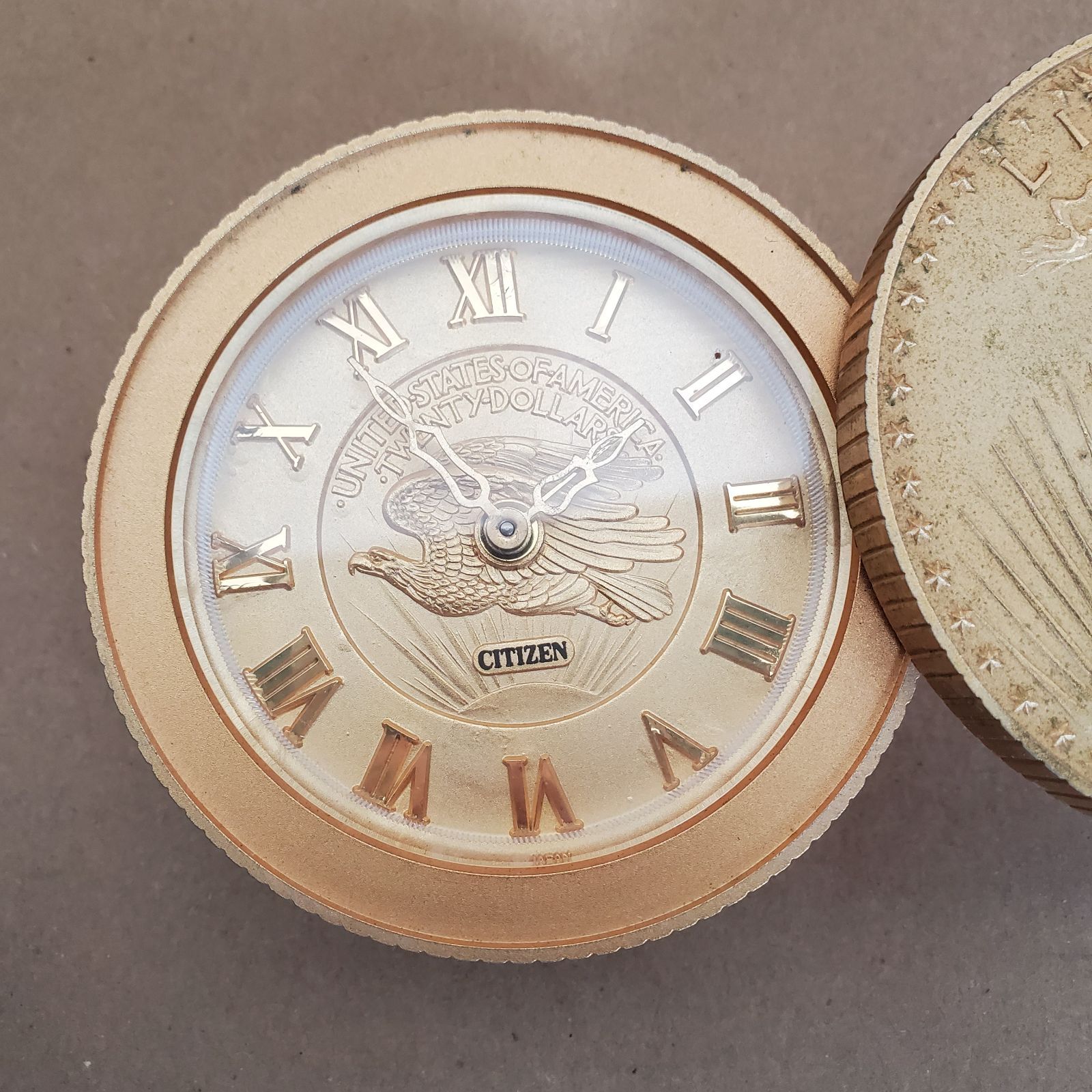 ジャンク扱い】CITIZEN シチズン 置き時計 アンティーク 手動アラーム