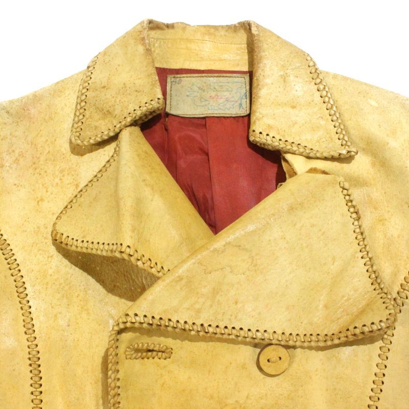 70s vintage char クラフトレザー ダブルブレスト レザージャケット 
