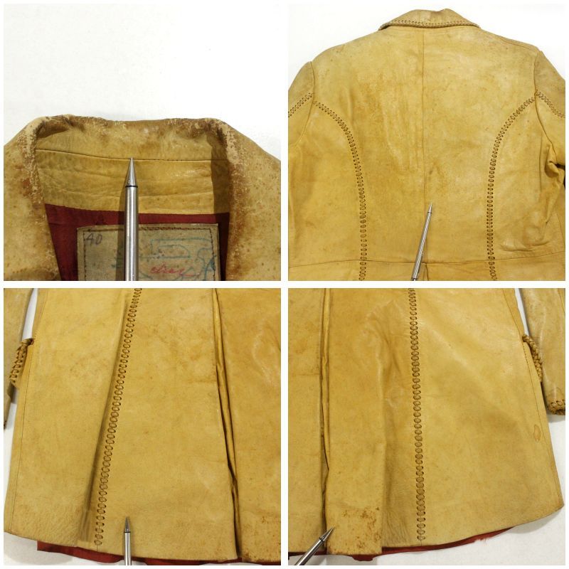 70s vintage char クラフトレザー ダブルブレスト レザージャケット 
