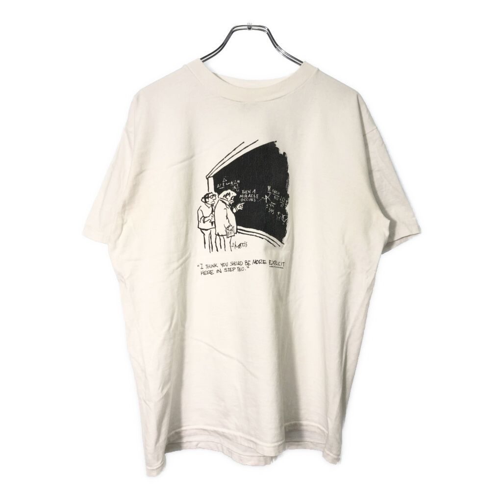80年代 ONEITA オニータ ジョーク アート Ｔシャツ ホワイト メンズ XL 古着 V 9068