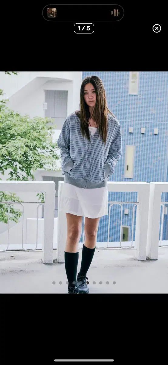 LOW CLASSIC ストライプ フードジップアップ