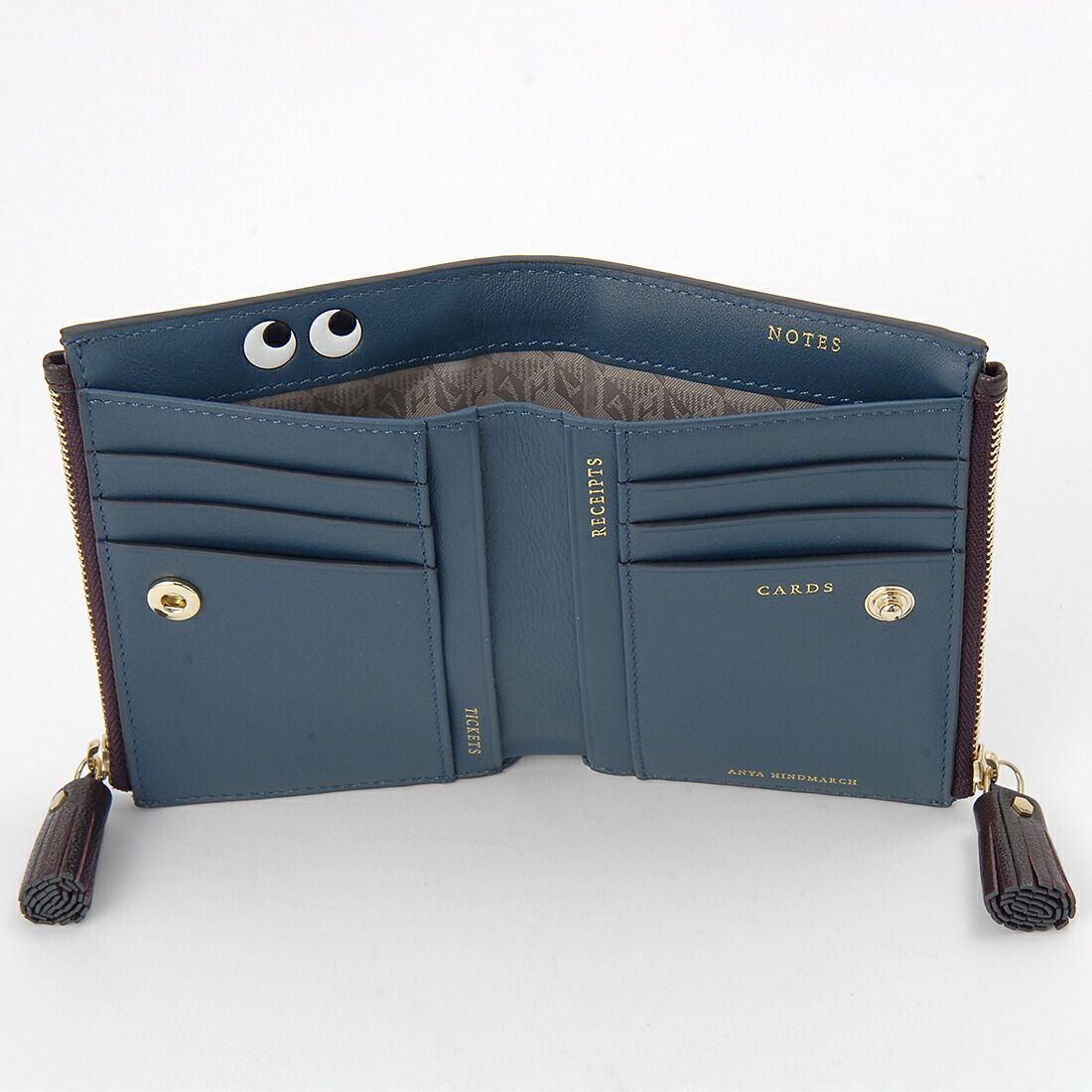  アニヤハインドマーチ ANYA 二つ折り財布 レディース ボルドー PEEPING EYES 二つ折り財布 折り財布