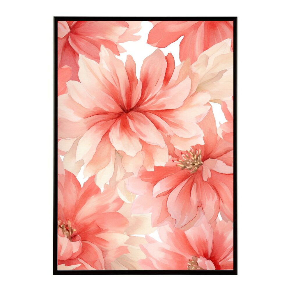 オリジナルアートプリント「Lotus-ish」｜A4サイズ｜ 壁掛けアート B2サイズ（約51x73cm）】【lm-poster-572】【フレーム付き】花柄