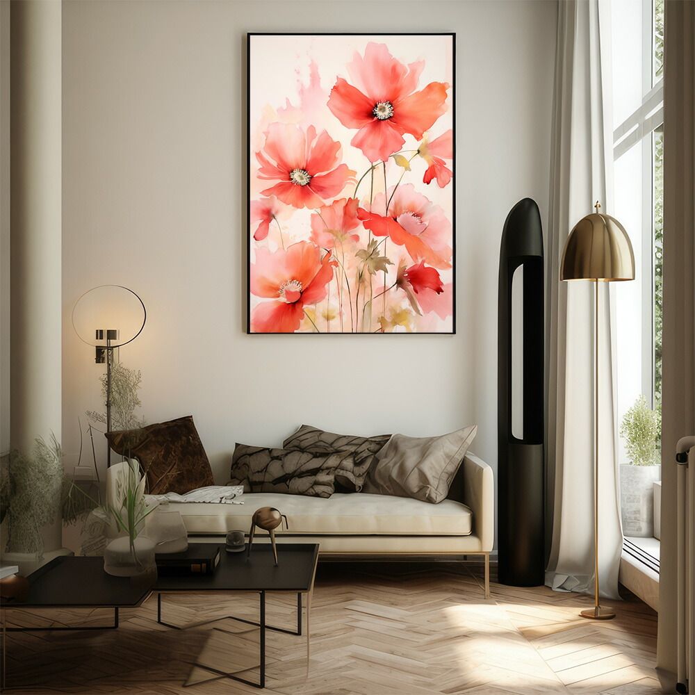 A1サイズ（約59x84cm）】【lm-poster-573】【フレーム付き】花柄