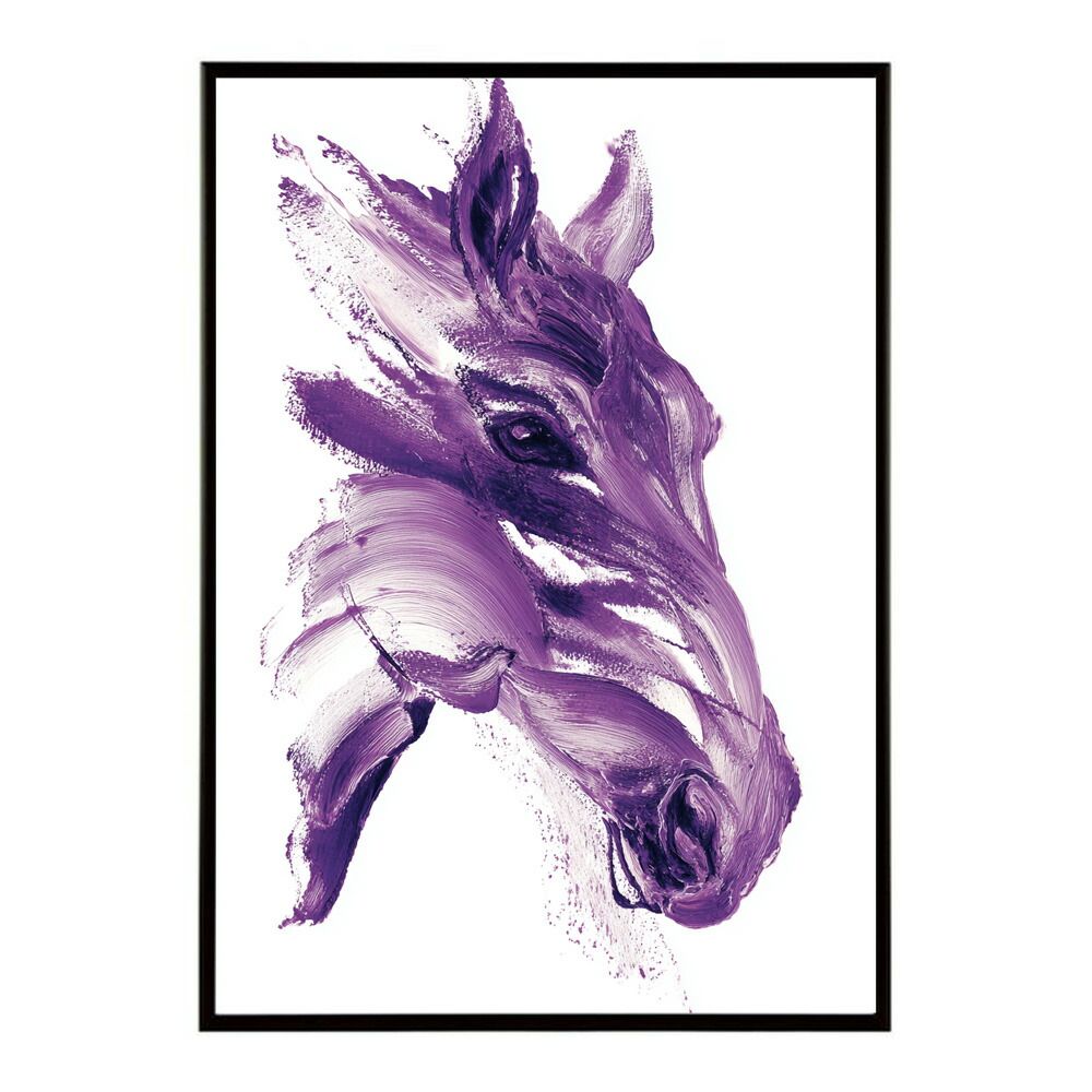 【B3サイズ（約36x51cm）】【lm-poster-5760】【フレーム付き】ホースポスター 馬 抽象アート 水彩風 アブストラクト モダンデザイン 壁掛け ポスター イラスト