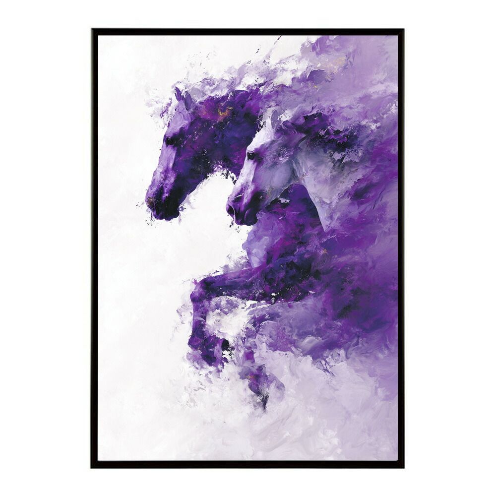 【A0サイズ（約84x119cm）】【lm-poster-5764】【フレーム付き】ホースポスター 馬 抽象アート 水彩風 アブストラクト モダンデザイン 壁掛け ポスター イラスト