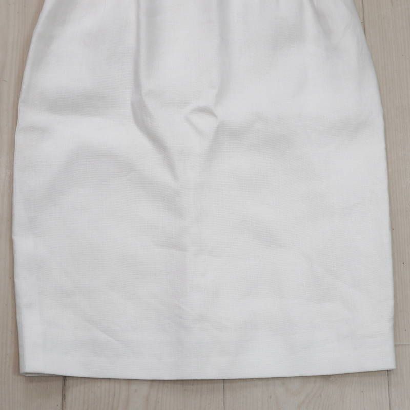 シャネル スカート コットン ホワイト サイズ 42 13号 クリーニング済み シャネル スカート コットン ホワイト サイズ 42 13号 クリーニング