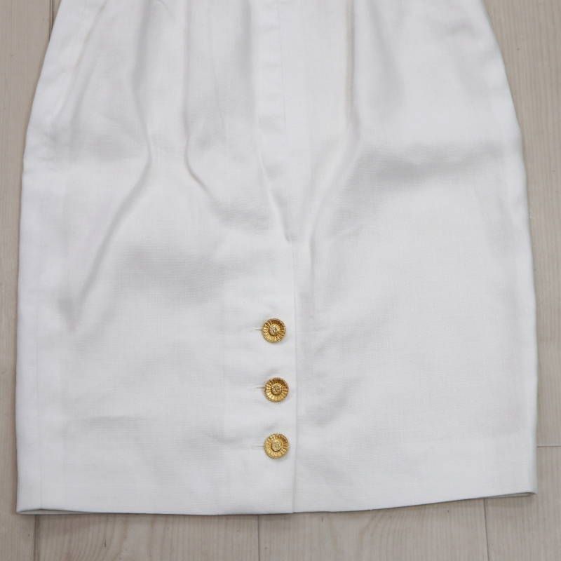 ☆難アリ☆シャネル☆CHANEL☆C97ロゴボタン巻きスカート☆ヴィンテージ☆ S05-k096 CHANEL シャネル ヴィンテージ 3P太陽ボタン コットン