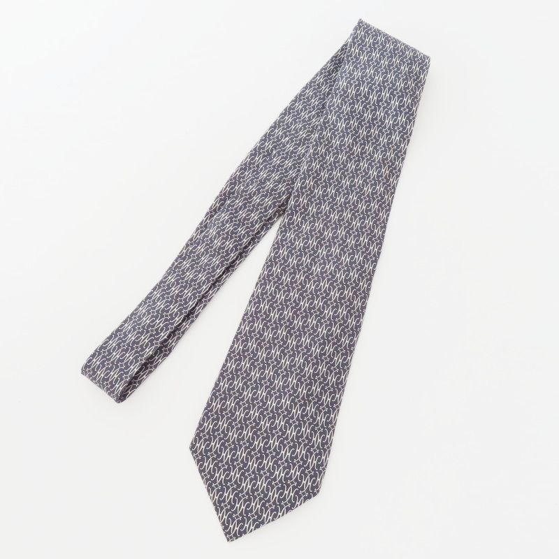 K04-k046 HERMES エルメス Hロゴ シルク ネクタイ グレー - メルカリ