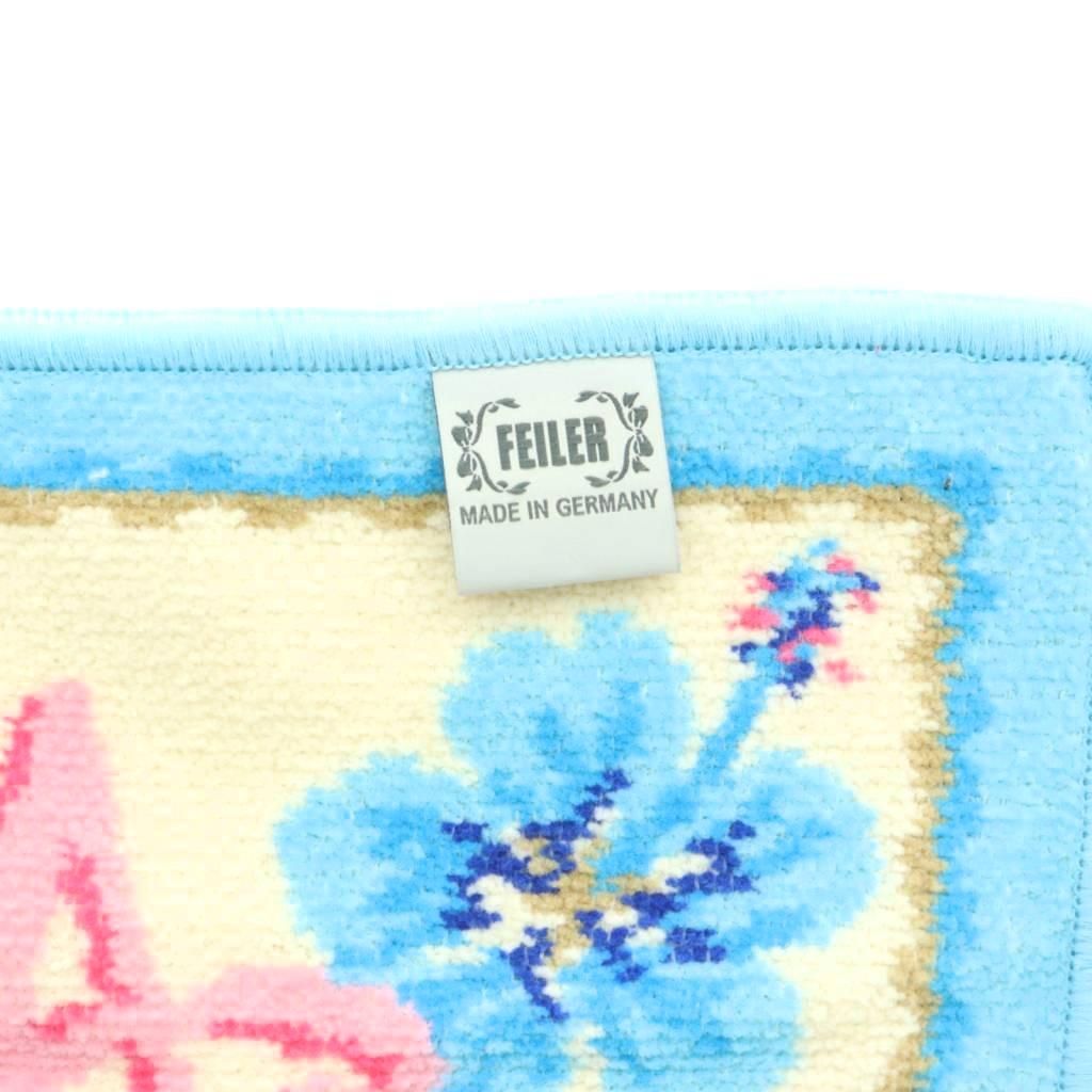 フェイラー FEILER マナマナ Aloha タオルハンカチ 総柄 ライトブルー