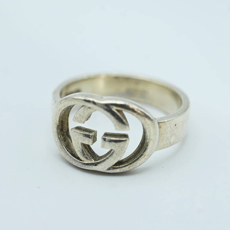 GUCCI グッチ インターロッキング SV925 リング 17号 シルバー S09