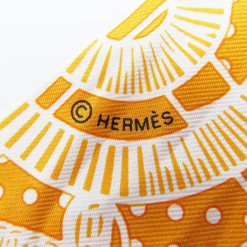  M 04-k 134 HERMES Eperon d´Or Cut エルメス エプロンドール カット シルク ツイリー スカーフ ブラック オレンジ バンダナ スカーフ 小物