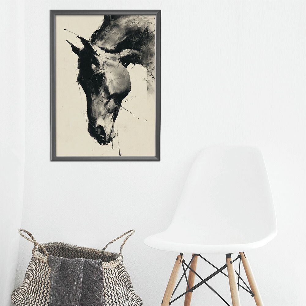 馬・No.009／「HAKU 」グラフィックアートポスター B2サイズ（約51x73cm）】【lm-poster-4901】【フレーム付き】アート