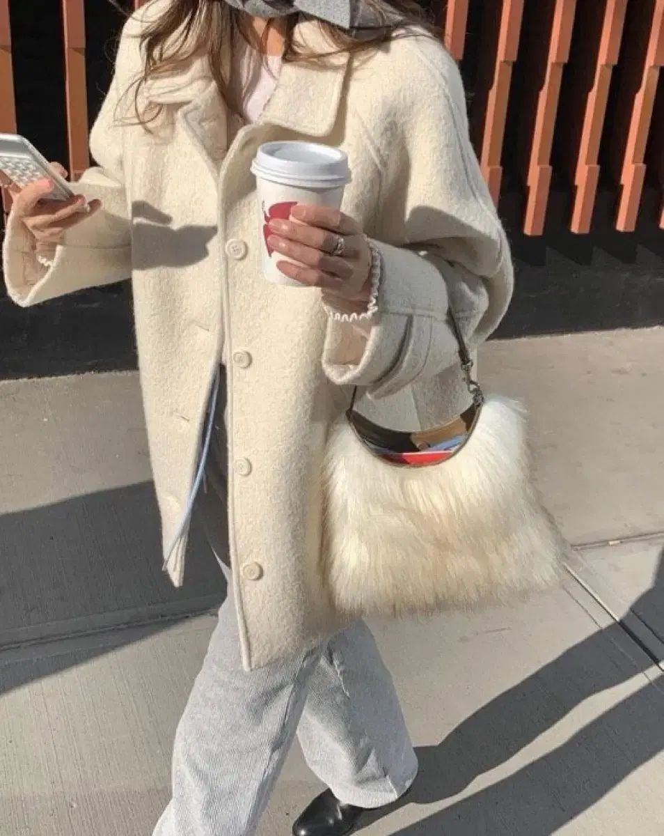 タナット エト ウール ハーフ コート アイボリー