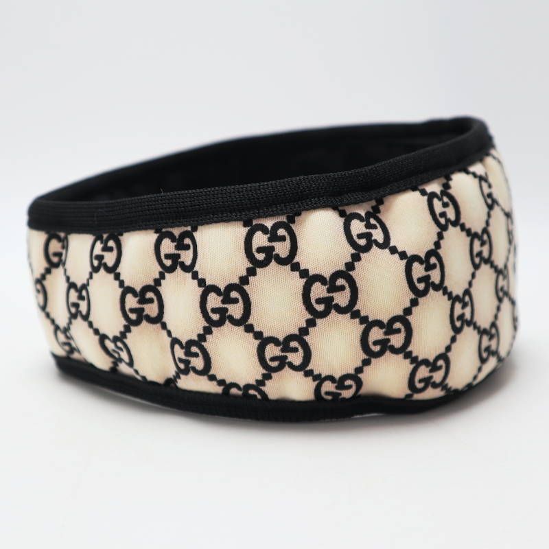 GUCCI グッチ GG ネオプレン ネックウォーマー L ベージュ ブラック S 07-k 035