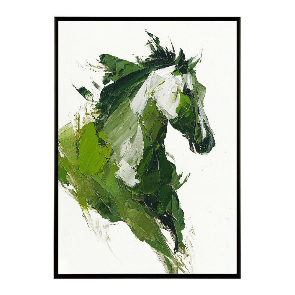 A 約59 x 84 cm lm poster 5788 フレーム付き ホースポスター 馬 抽象アート 水彩風 アブストラクト モダンデザイン 壁掛け ポスター イラスト