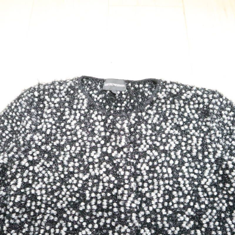EMPORIO ARMANI エンポリオアルマーニ ポリアミド ウール 異素材 ジャケット 40 ブラック グレー M 10-k 006