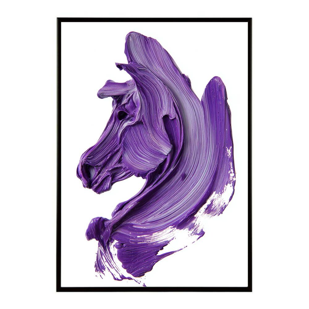 A 約84 x 119 cm lm-poster-5789 フレーム付き ホースポスター 馬 抽象アート 水彩風 アブストラクト モダンデザイン 壁掛け ポスター イラスト