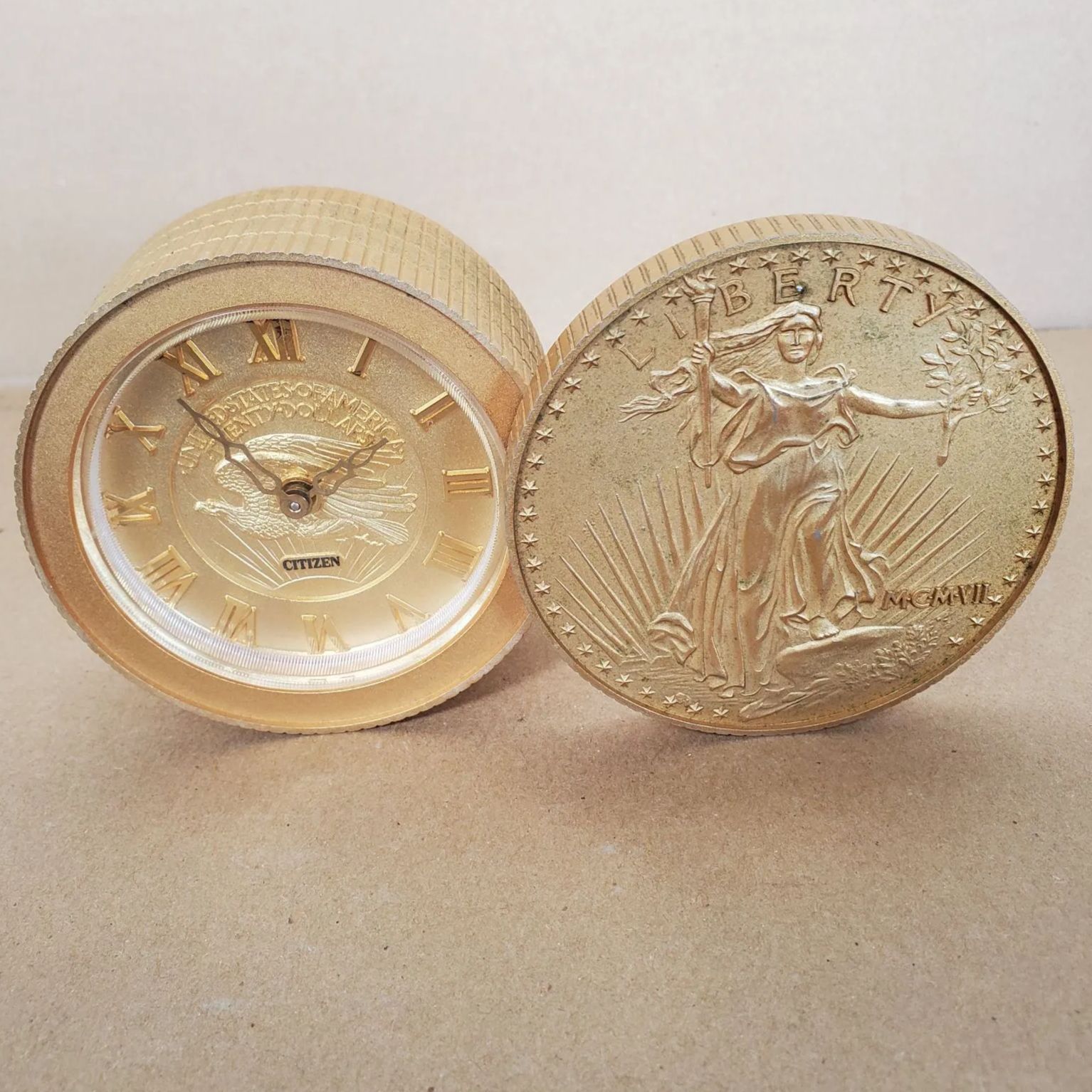 ジャンク扱い】CITIZEN シチズン 置き時計 アンティーク 手動アラーム