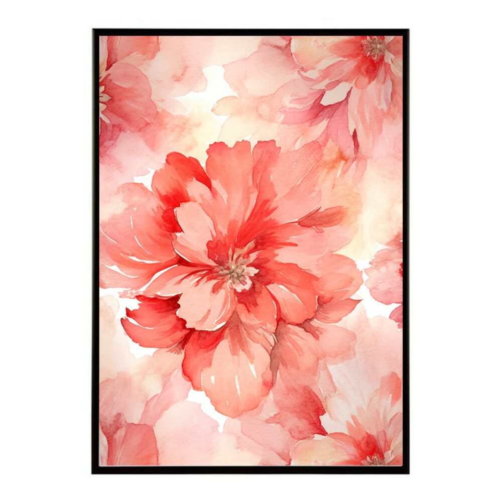 B 約51 x 73 cm lm-poster-579 フレーム付き 花柄 ポスター 北欧 フラワーアート 壁掛け アートプリント モダン 雑貨 リビング 玄関 寝室 カフェ風