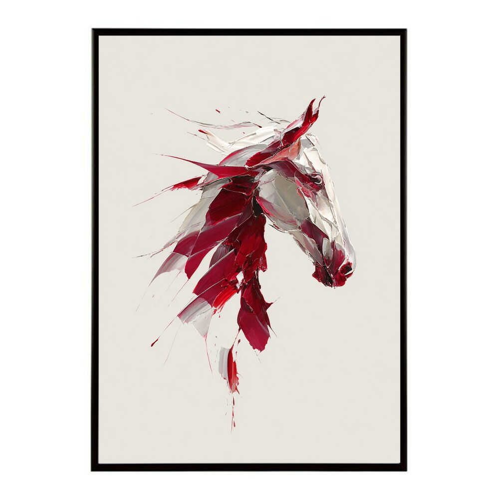 B 約51 x 73 cm lm poster 5790 フレーム付き ホースポスター 馬 抽象アート 水彩風 アブストラクト モダンデザイン 壁掛け ポスター イラスト