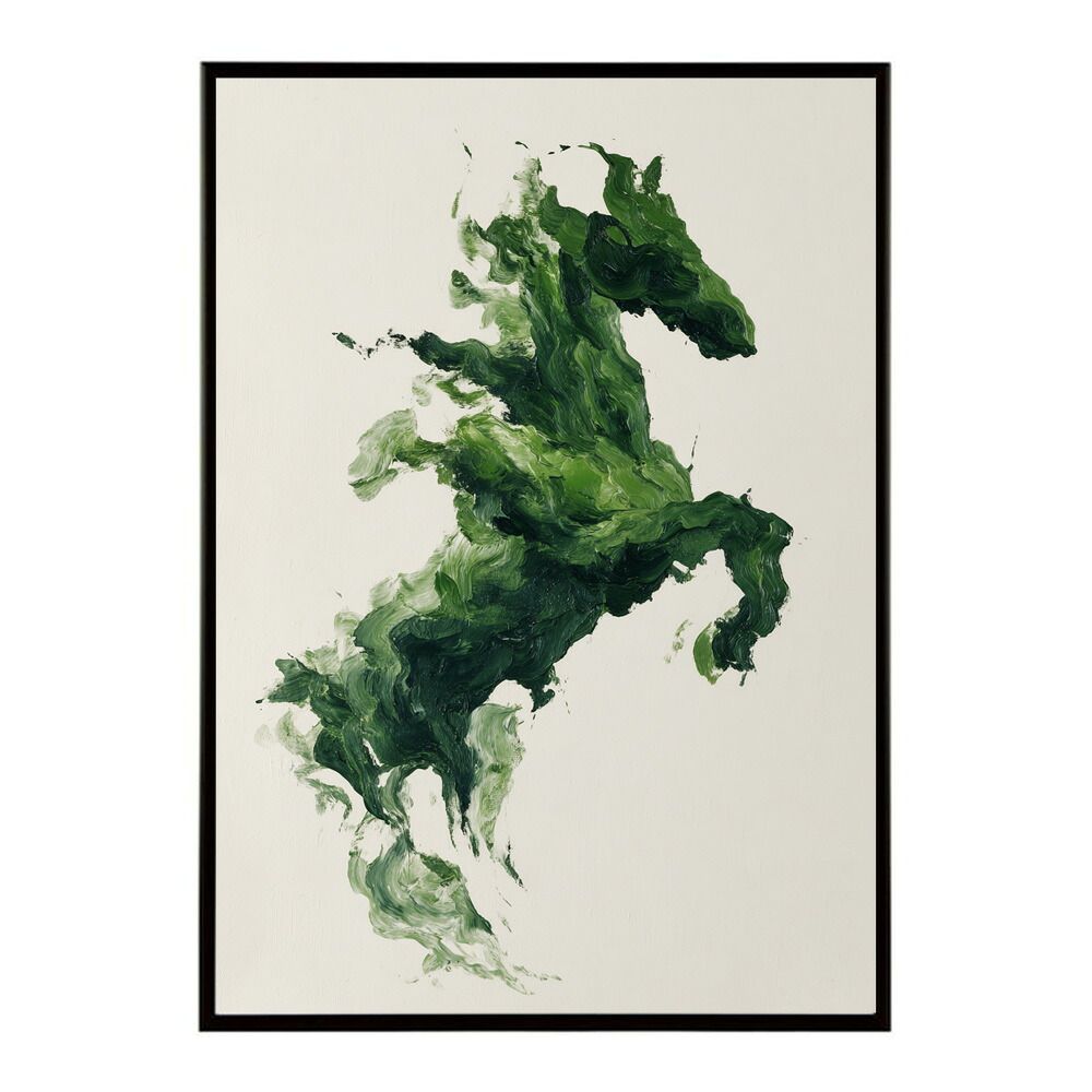 A2サイズ（約42x59cm）】【lm-poster-5791】【フレーム付き】ホースポスター 馬 抽象アート 水彩風, image size:1000x1000