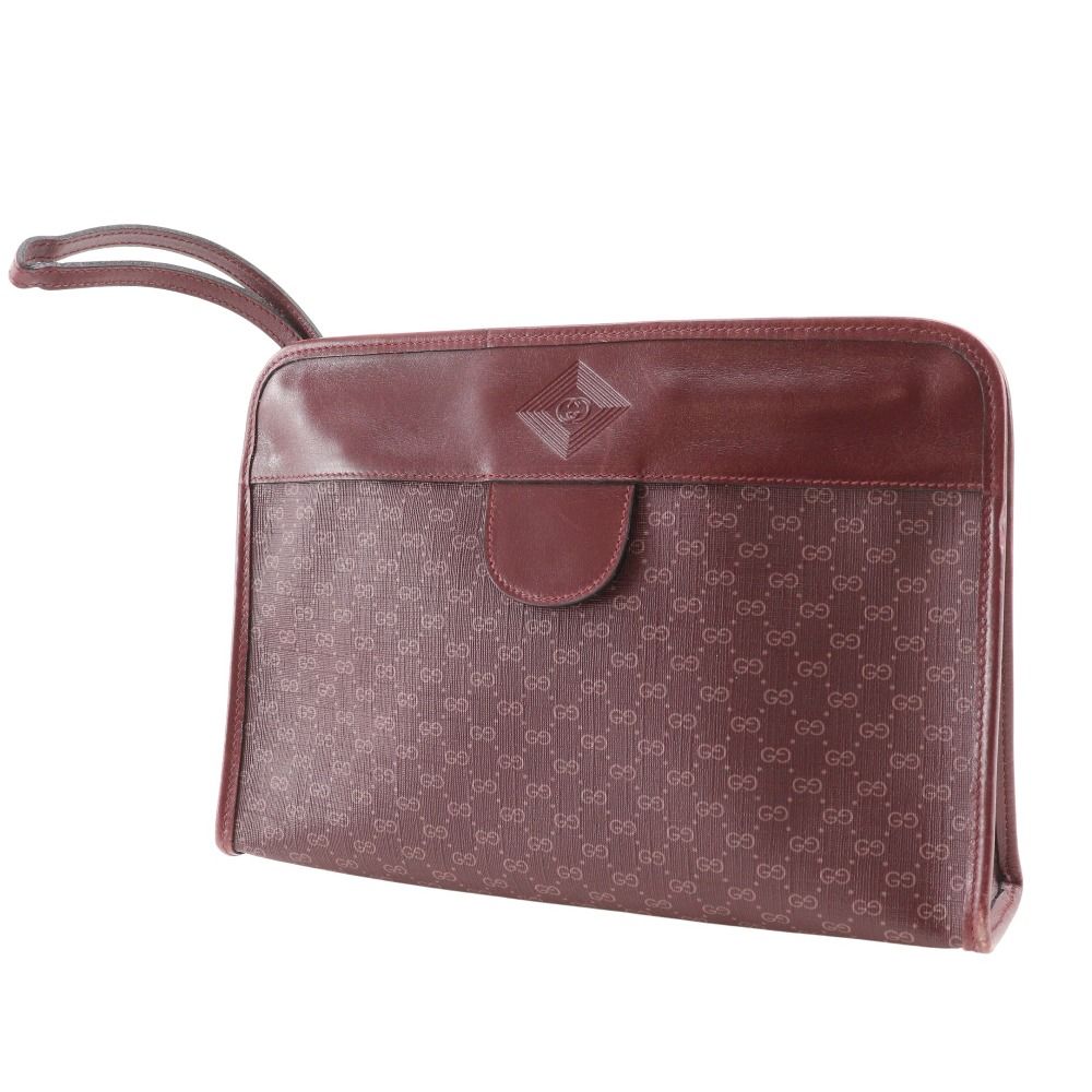 GUCCI グッチ マイクロGG 67.039.5466 PVC ワインレッド ユニセックス セカンドバッグ