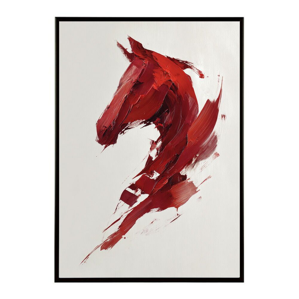 A 約42 x 59 cm lm-poster-5792 フレーム付き ホースポスター 馬 抽象アート 水彩風 アブストラクト モダンデザイン 壁掛け ポスター イラスト