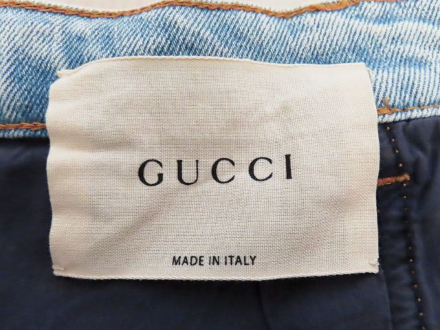  K 10 GUCCI グッチ ビッグロゴ ジーンズ デニムパンツ 28インチ ブルー その他 デニム ジーンズ