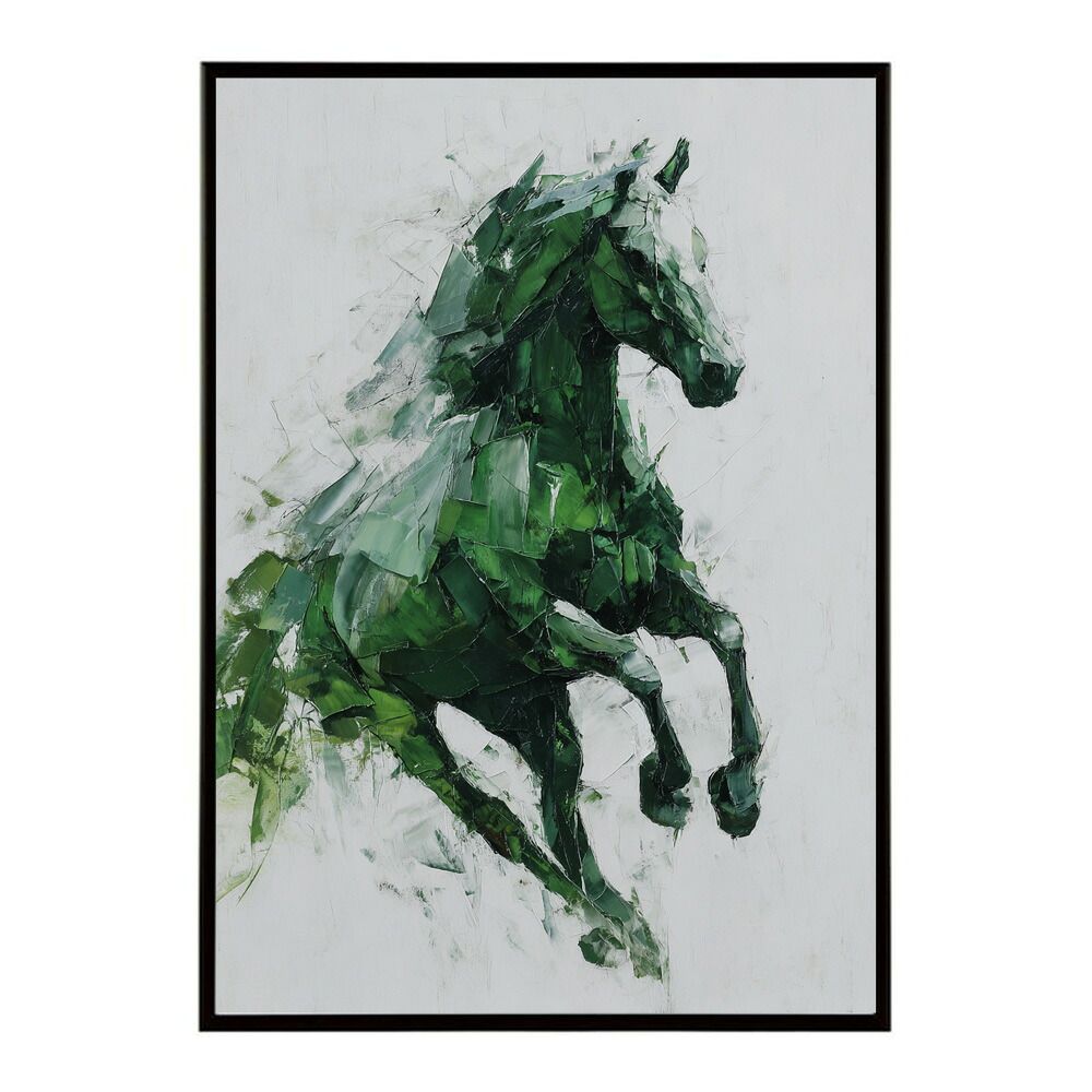 B 約73 x 103 cm lm-poster-5794 フレーム付き ホースポスター 馬 抽象アート 水彩風 アブストラクト モダンデザイン 壁掛け ポスター イラスト