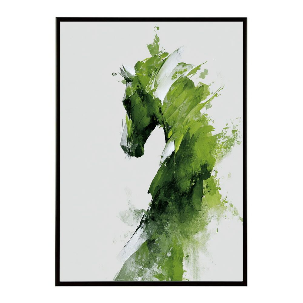 B 約73 x 103 cm lm poster 5796 フレーム付き ホースポスター 馬 抽象アート 水彩風 アブストラクト モダンデザイン 壁掛け ポスター イラスト