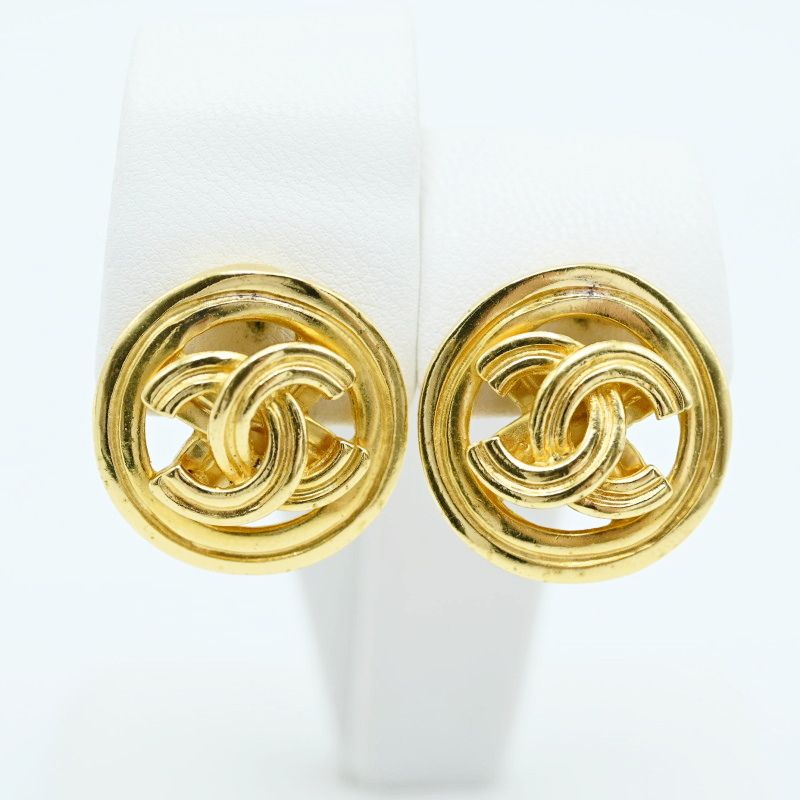 CHANEL シャネル ココマーク GP イヤリング ゴールド 96 P K 07-k 043