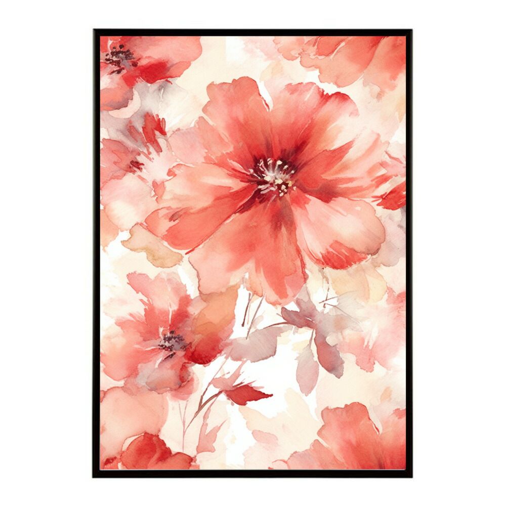 A 約42 x 59 cm lm-poster-580 フレーム付き 花柄 ポスター 北欧 フラワーアート 壁掛け アートプリント モダン 雑貨 リビング 玄関 寝室 カフェ風