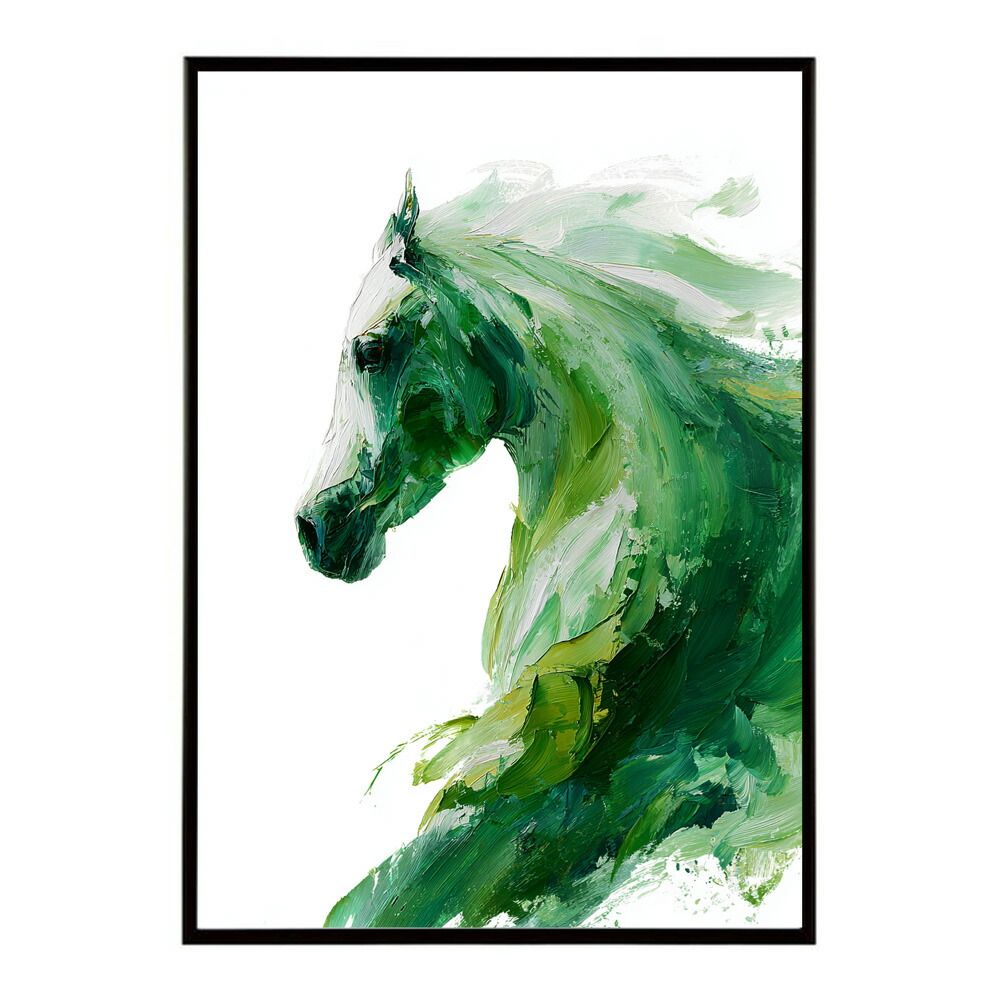 A 約84 x 119 cm lm poster 5800 フレーム付き ホースポスター 馬 抽象アート 水彩風 アブストラクト モダンデザイン 壁掛け ポスター イラスト