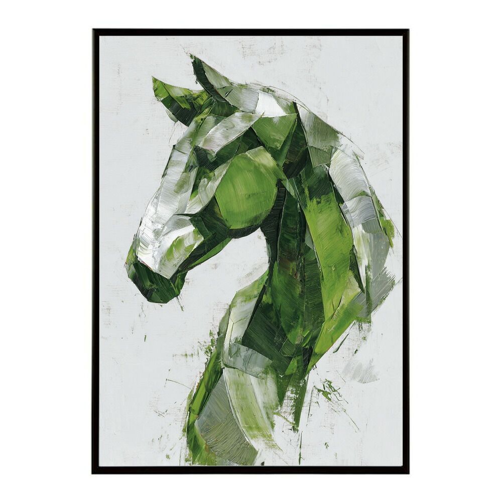 A 約42 x 59 cm lm poster 5801 フレーム付き ホースポスター 馬 抽象アート 水彩風 アブストラクト モダンデザイン 壁掛け ポスター イラスト