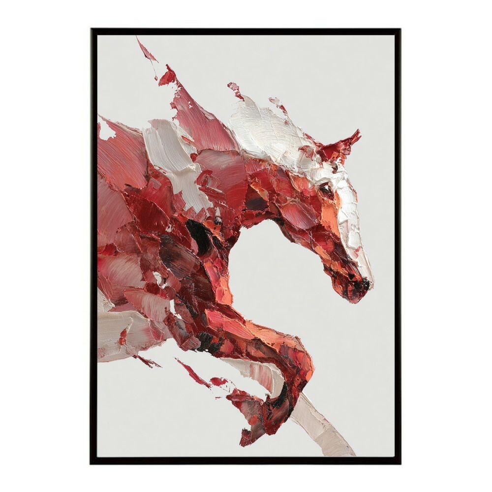 【A3サイズ（約30×42cm）】【lm-poster-5804】【フレーム付き】ホースポスター 馬 抽象アート 水彩風 アブストラクト モダンデザイン 壁掛け ポスター イラスト