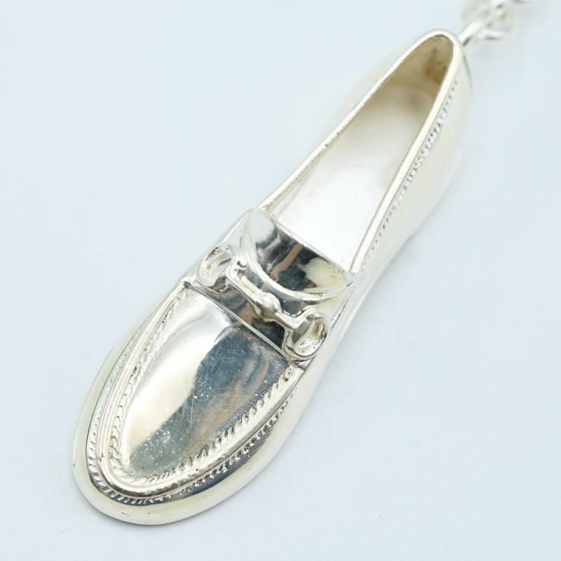 M 05-k 114 GUCCI グッチ ビットローファーモチーフ メタル キーホルダー キーリング シルバー