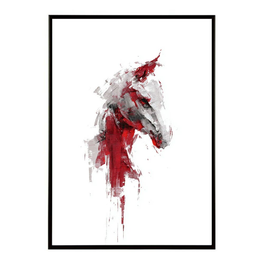 B 約73 x 103 cm lm poster 5805 フレーム付き ホースポスター 馬 抽象アート 水彩風 アブストラクト モダンデザイン 壁掛け ポスター イラスト