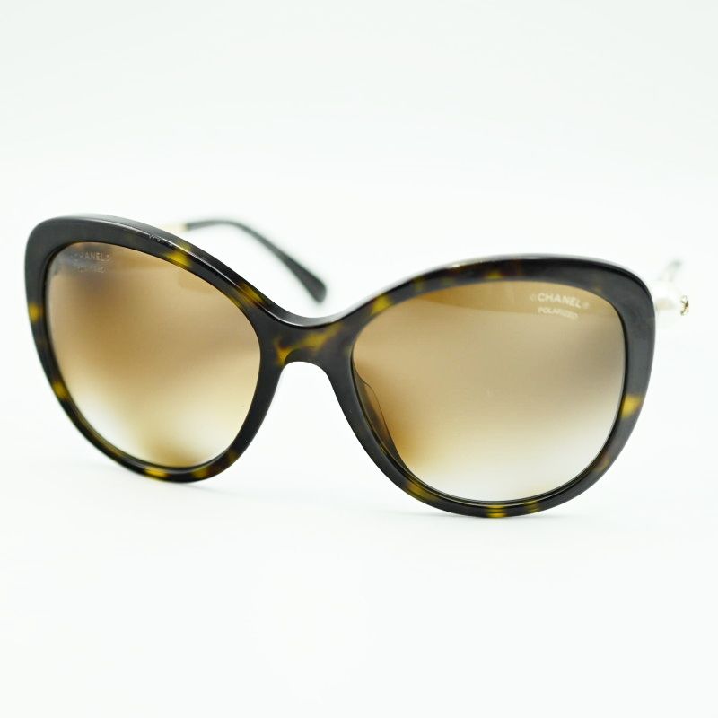 CHANEL シャネル サイドフェイクパールココマーク ポラライズドレンズ べっ甲柄 セルフレーム サングラス 5338 H A ブラウン K 10 016