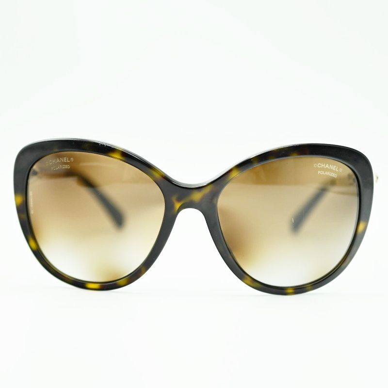 CHANEL シャネル サイドフェイクパールココマーク ポラライズドレンズ べっ甲柄 セルフレーム サングラス 5338-H-A ブラウン K 10-k 016