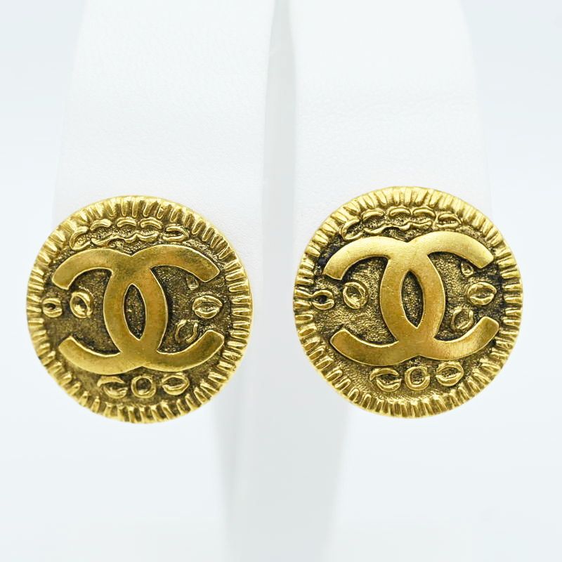CHANEL シャネル ココマーク ヴィンテージ GP イヤリング 97 A ゴールド M 08-k 094