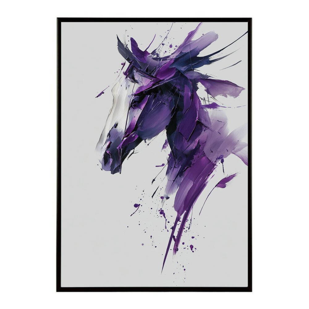 B 約73 x 103 cm lm poster 5808 フレーム付き ホースポスター 馬 抽象アート 水彩風 アブストラクト モダンデザイン 壁掛け ポスター イラスト