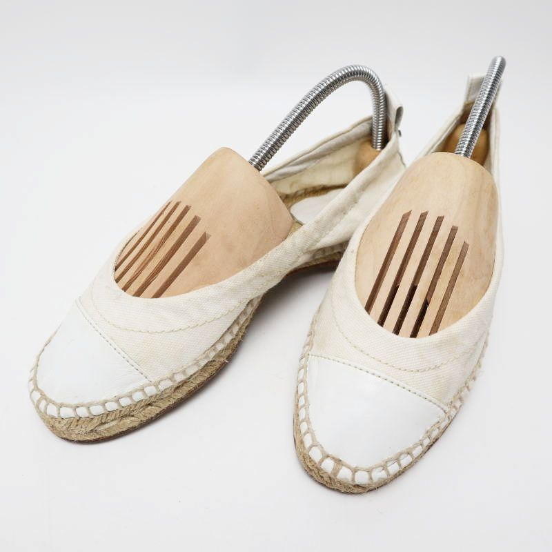 M06-k045 HERMES エルメス セリエ キャンバス/レザー エスパドリーユ