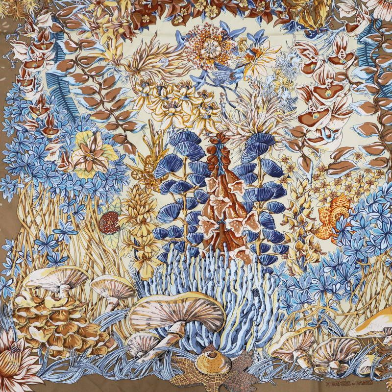 HERMES L'Ile Deserte エルメス 無人島 カレ90 シルク 大判スカーフ