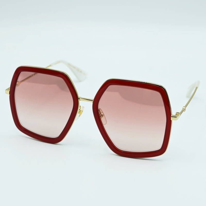 S 06 k 139 GUCCI グッチ サイドGG ハチ グラデーションレンズ サングラス ボルドー ゴールド シルバー GG 0106