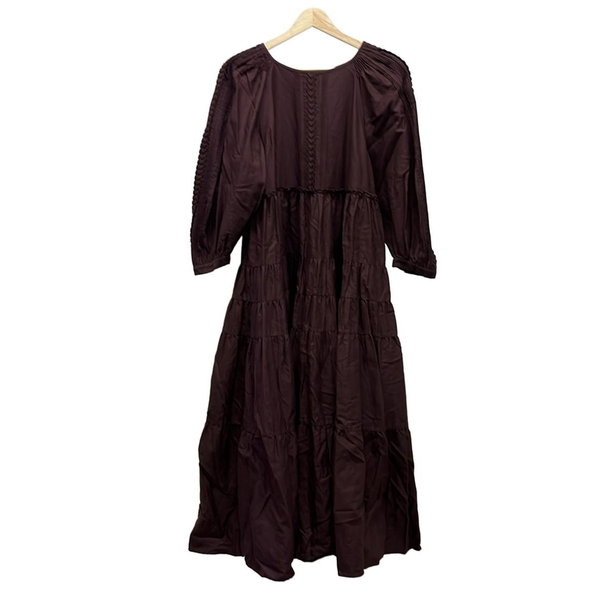 Pheeta フィータ ワンピース サイズ2 M レディース - ボルドー クルーネック 長袖 ロング