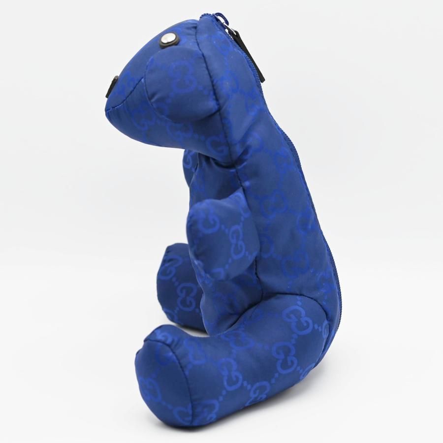 M 11 GUCCI グッチ GGナイロン テディベア クマ 人形 ぬいぐるみのみ エコバッグなし ネイビー 223669