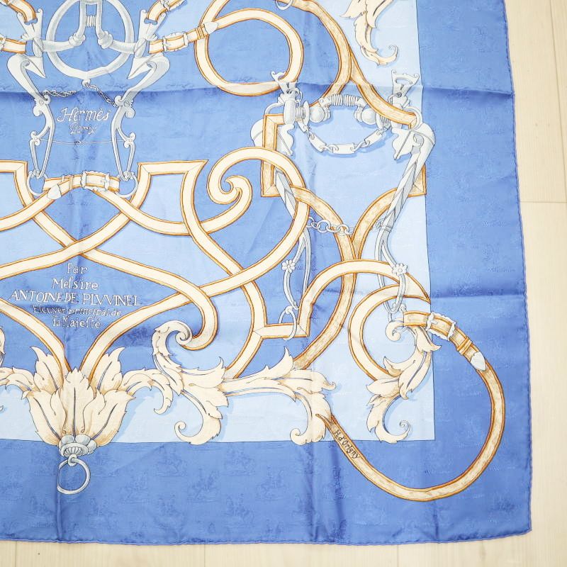 大判スカーフ ブルー