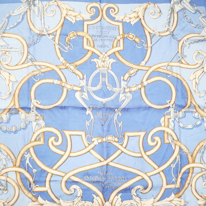 HERMES スカーフ　カレ90　L'INSTRVCTION DV ROY帝王学 エルメス スカーフ カレ90 L'INSTRVCTION DV ROY 帝王学 SILK100％ 箱